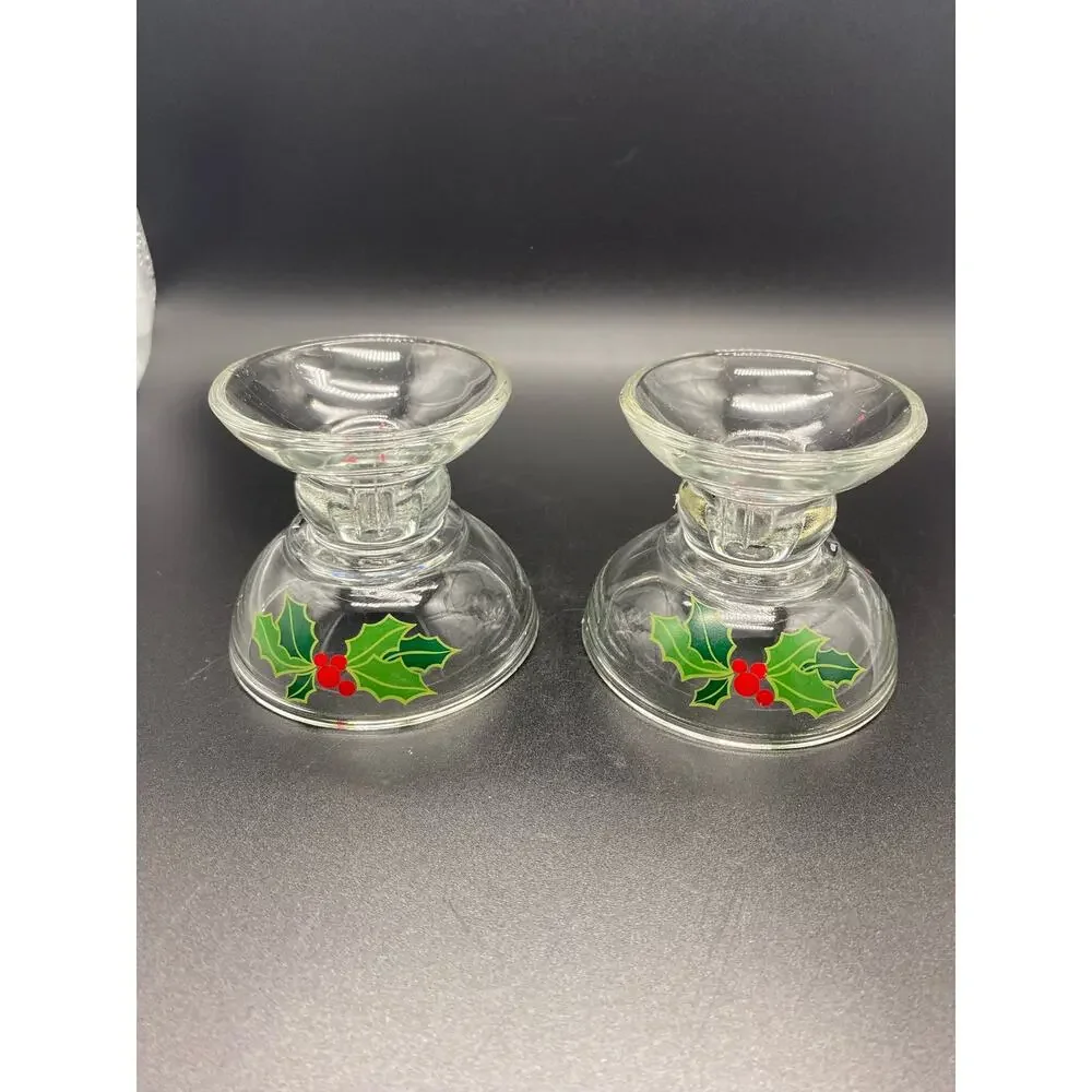 Vintage 1981, Avon Christmas Holiday Hostess Collection, Holiday Candle Holders‎